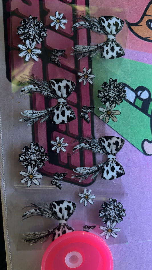 Cow print bow cup wrap