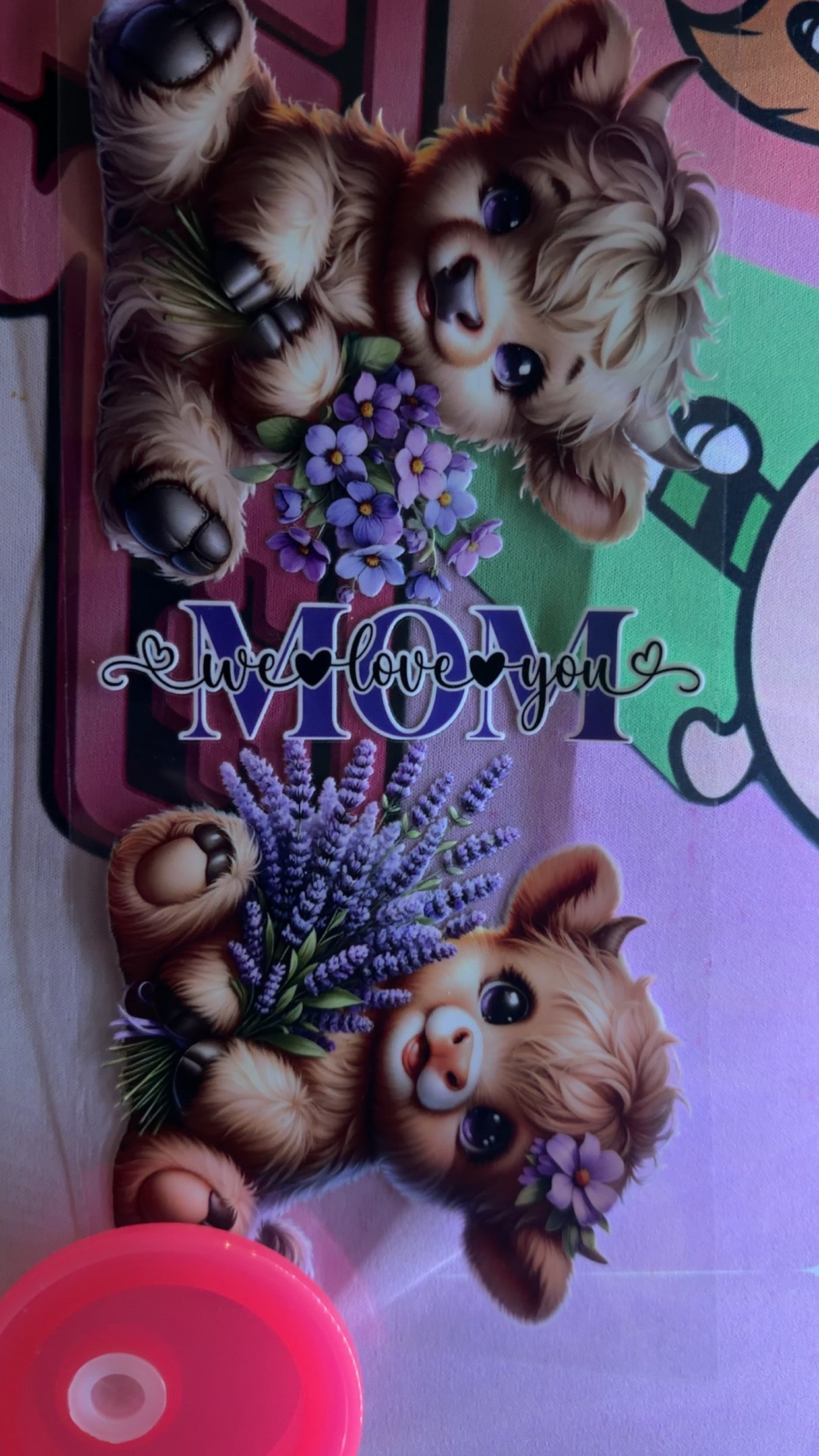 Mama cup wrap with mini cow